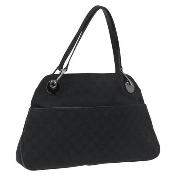 GUCCI GG Canvas Shoulder Bag Silver Black 121023 Auth - Picture 11 of 16